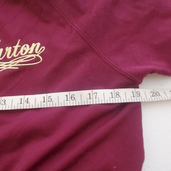 BURTON Large Full zip Track jacket‎ Burgundy Gold Logo Ski Snowboard Activewear - Picture 6 of 10